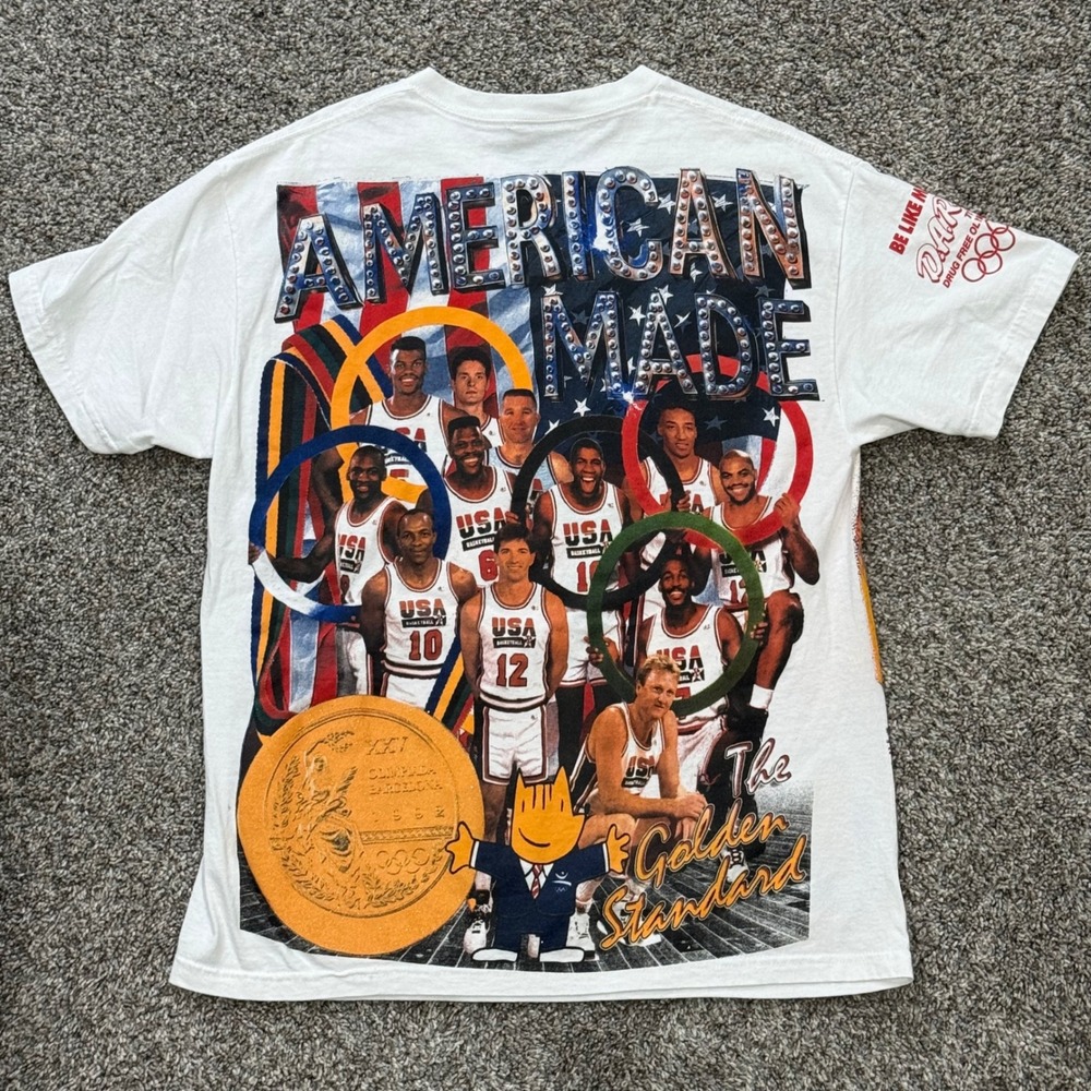 Vintage Backstock Co USA Basketball Dream Team 1992 TShirt AOP Mens L MJ Tribute - Picture 2 of 6